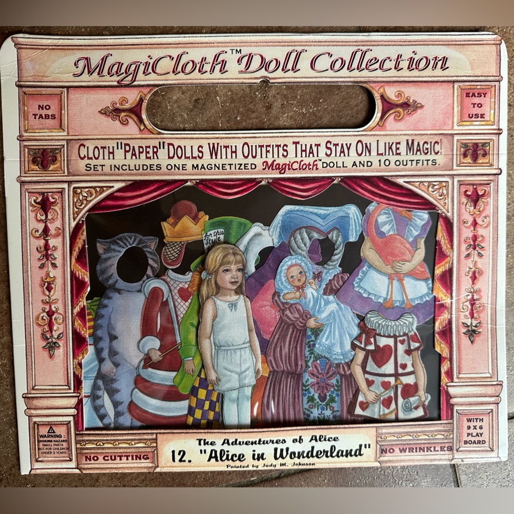Vintage 1995 Magicloth Alice in Wonderland magnetic paper dolls unused Schylling